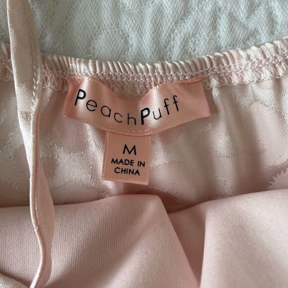 peachpuff leopard print t silk bow top pink baby pink size medium C64 - Picture 6 of 7